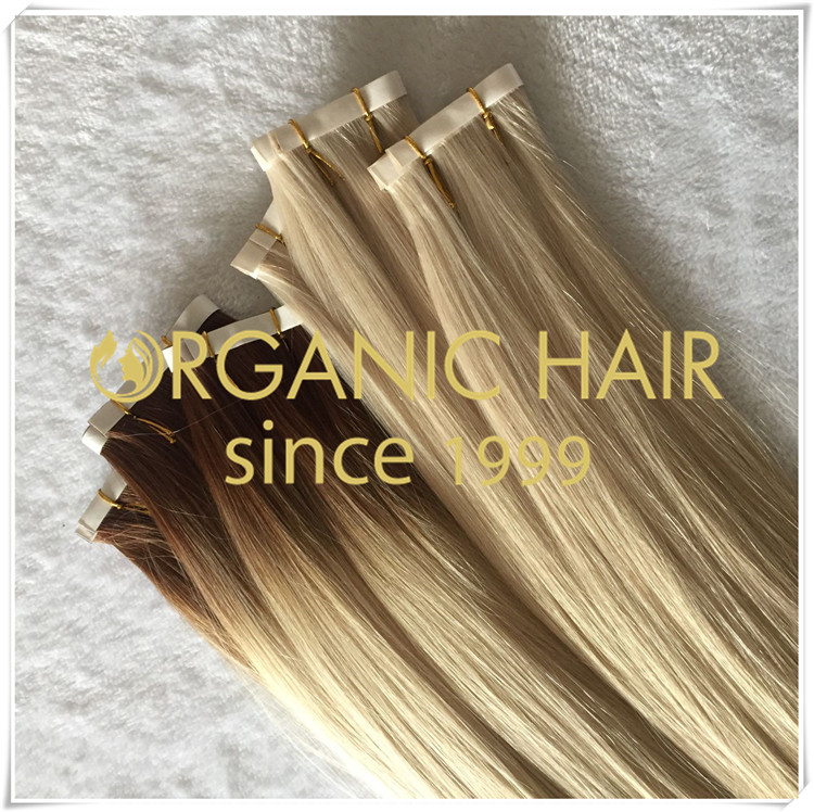 Ombre color pu skin weft popular extensions CNY040